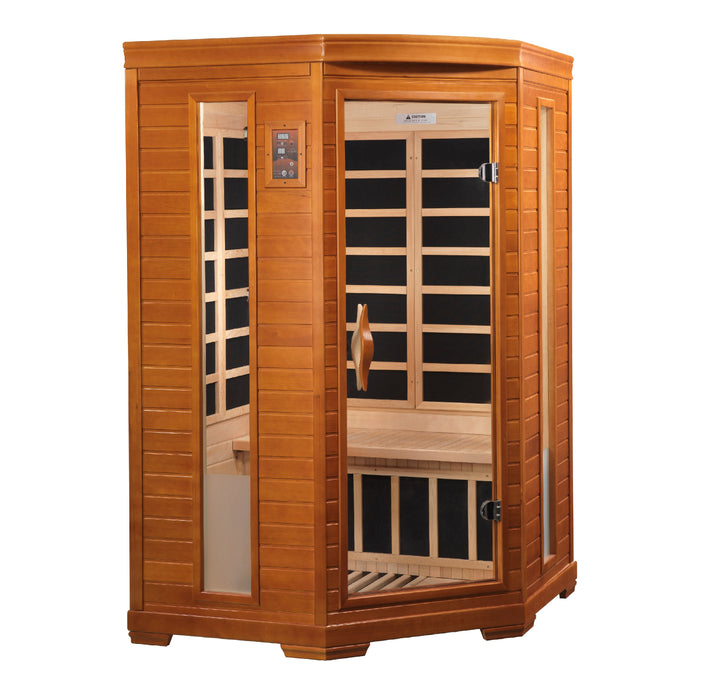 Golden Designs Dynamic Heming FAR Infrared Sauna Corner Unit w/ Hemlock Wood