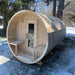 CT Serenity Barrel Sauna Outside Winter