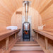 CT Serenity Barrel Sauna Inside View with Stack Pipe