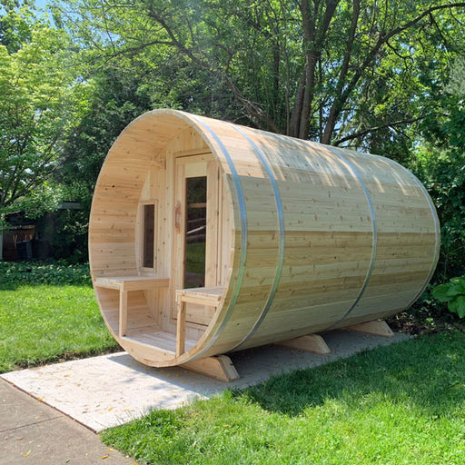 CT Tranquility Barrel Sauna Outside