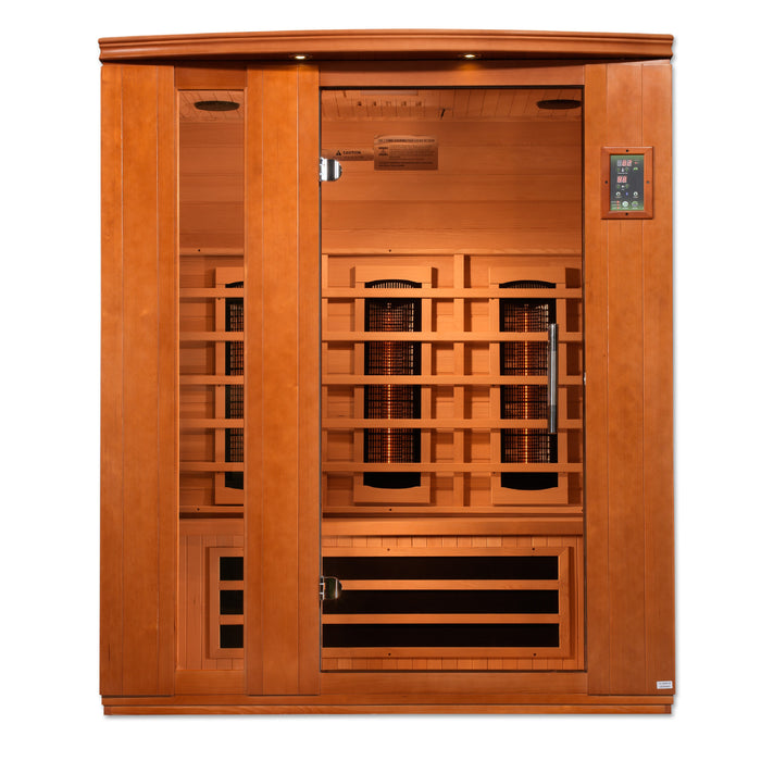 Golden Designs Dynamic Full Spectrum Lugano FAR Infrared Sauna w/ Hemlock Wood