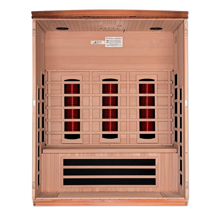 Golden Designs Dynamic Full Spectrum Lugano FAR Infrared Sauna w/ Hemlock Wood