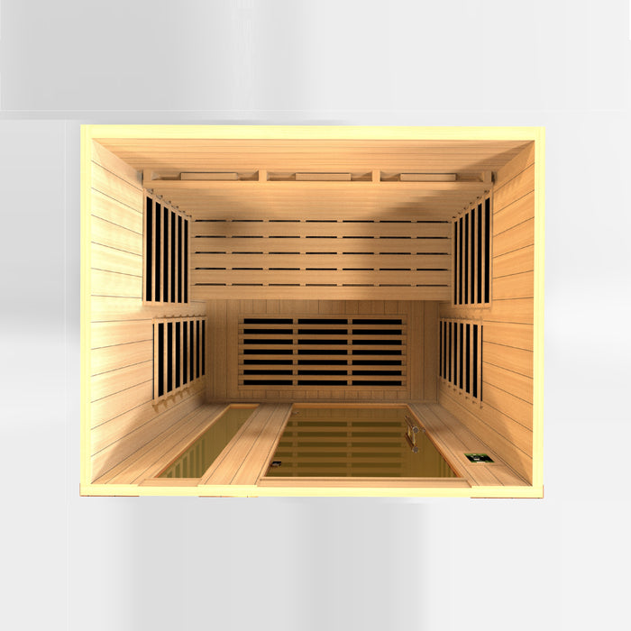 Golden Designs Dynamic Full Spectrum Lugano FAR Infrared Sauna w/ Hemlock Wood