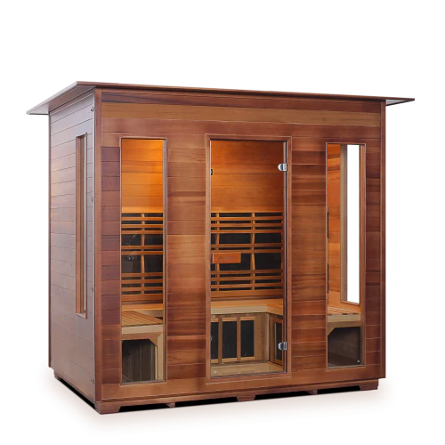 Enlighten Diamond 5 Person Infrared/Traditional Hybrid Sauna