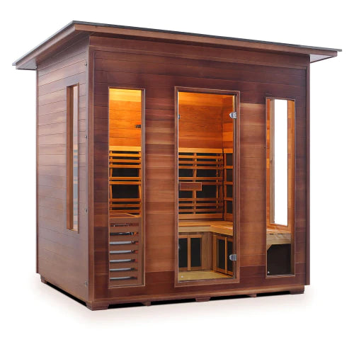 Enlighten Diamond 5 Person Infrared/Traditional Hybrid Sauna