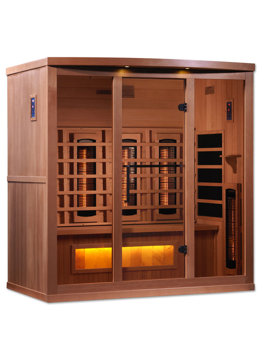 Golden Designs 4-Person PureTech Full Spectrum Infrared Sauna w/ Himalayan Salt Bar