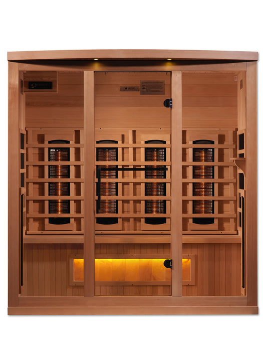 Golden Designs 4-Person PureTech Full Spectrum Infrared Sauna w/ Himalayan Salt Bar