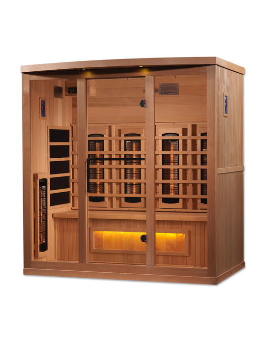 Golden Designs 4-Person PureTech Full Spectrum Infrared Sauna w/ Himalayan Salt Bar