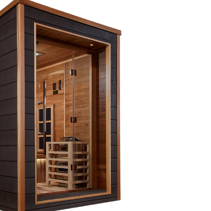 Golden Designs Karlstad 6-Person PureTech Full Spectrum Hybrid Sauna w/ All-Weather Exterior & Red Cedar Wood Interior