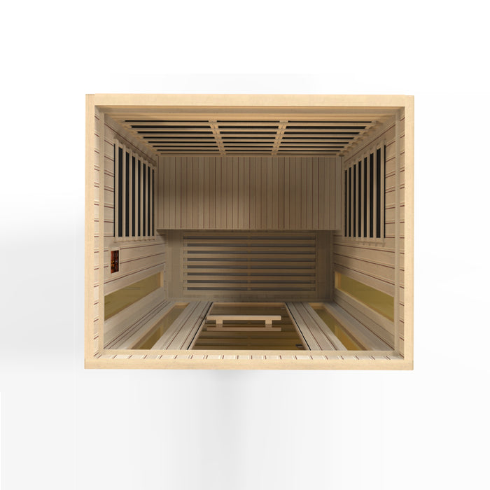 Golden Designs Maxxus Trinity 3-Person FAR Infrared Sauna w/ Hemlock Wood