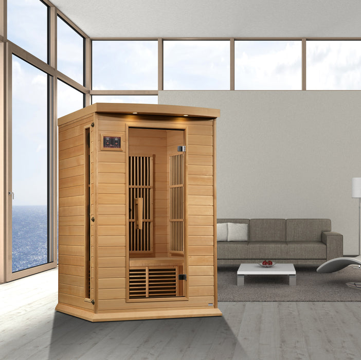 Golden Designs Maxxus 2-Person FAR Infrared Sauna w/ Hemlock Wood