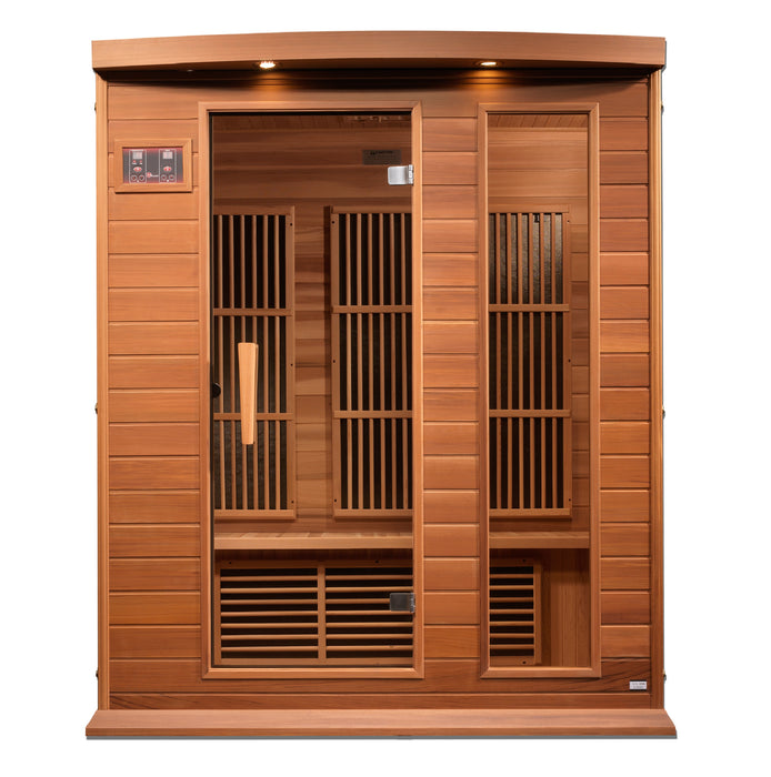 Golden Designs Maxxus 3-Person FAR Infrared Carbon Sauna w/ Red Cedar Wood