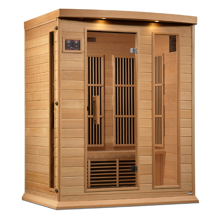 Golden Designs Maxxus 3-Person FAR Infrared Sauna w/ Hemlock Wood