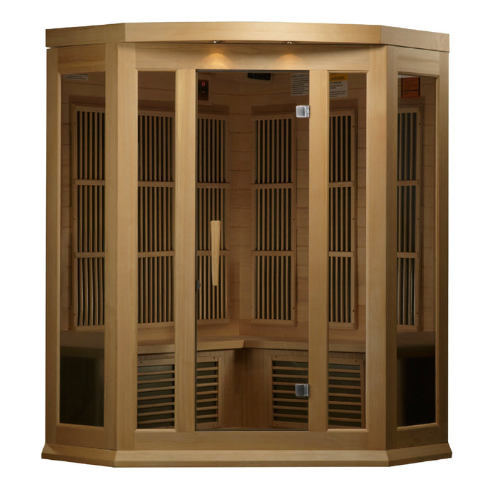 Golden Designs Maxxus FAR Infrared Sauna Corner Unit with Hemlock Wood