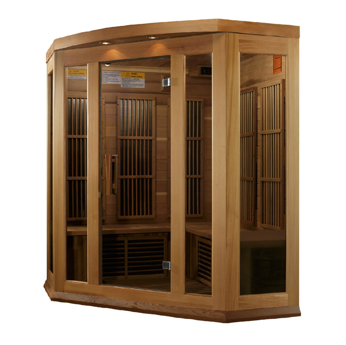 Golden Designs Maxxus 3-Person FAR Infrared Sauna Corner Unit w/ Red Cedar Wood