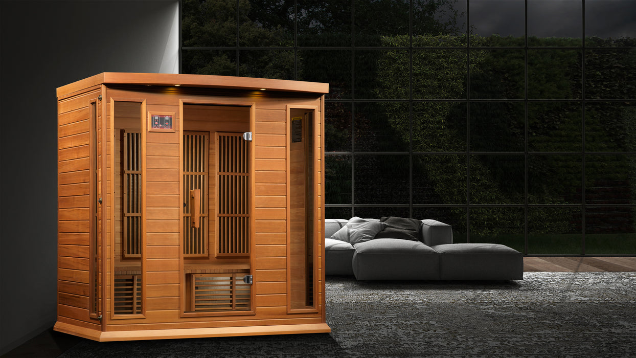 Golden Designs Maxxus 4-Person FAR Infrared Sauna with Red Cedar Wood