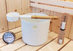 SaunaLife Bucket and Ladle Package 2 Timer, Thermometer with Premium Bucket & Ladle - Sauna Accessory Package White