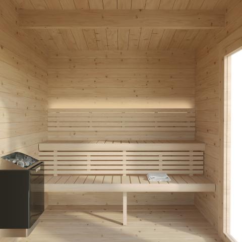 SaunaLife Model G4 Outdoor Home Sauna Kit Inside